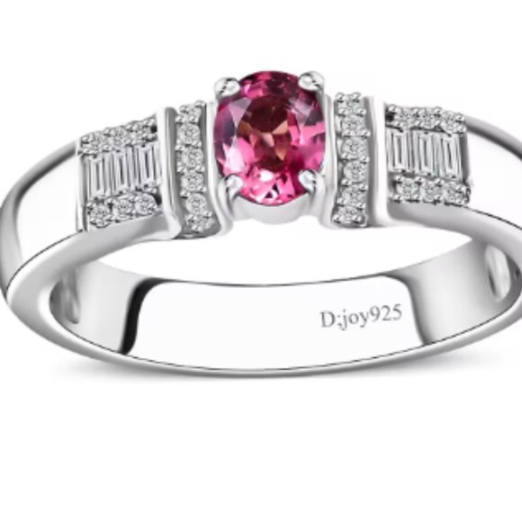 Ofiki Rubellite and White Zircon Ring - Picture 1 of 5